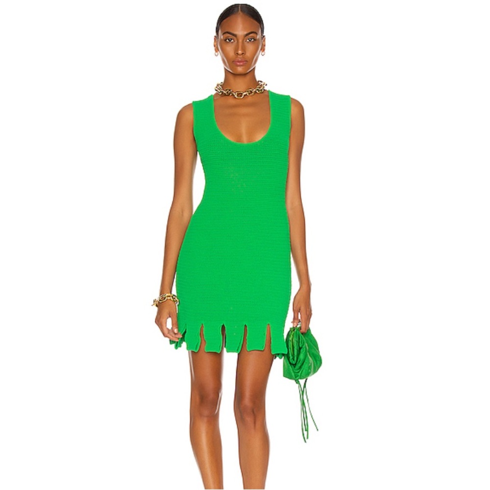 Bottega Veneta Green Mesh Dress